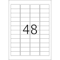 Etikett Herma Special 4367, färgade etiketter, avtagbara, A4, 45,7x21,2mm, Röd, 20 ark/fp (960 st etiketter)