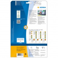 Etikett Herma Special 4368, färgade etiketter, avtagbara, A4, 45,7x21,2mm, Blå, 20 ark/fp (960 st etiketter)