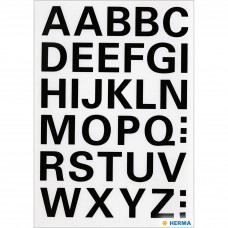 Märketikett Herma Vario 4163 Bokstäver A-Z 15mm, Svart, 1 ark/fp