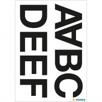 Märketikett Herma Vario 4187 Bokstäver A-N 33mm, Svart, 2 ark/fp