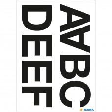 Märketikett Herma Vario 4187 Bokstäver A-N 33mm, Svart, 2 ark/fp