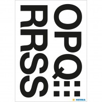 Märketikett/Bokstavsetiketter Herma Vario 4188 Bokstäver O-Z 33mm, Svart, 2 ark/fp