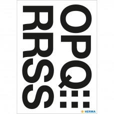 Märketikett Herma Vario 4188 Bokstäver O-Z 33mm, Svart, 2 ark/fp