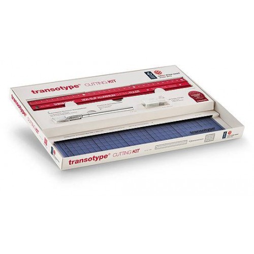 Skärmatteset/Skärset Transotype: Skärmatta, transparent 30x20cm (A4) + skärkniv (skalpell) + skärlinjal 30cm