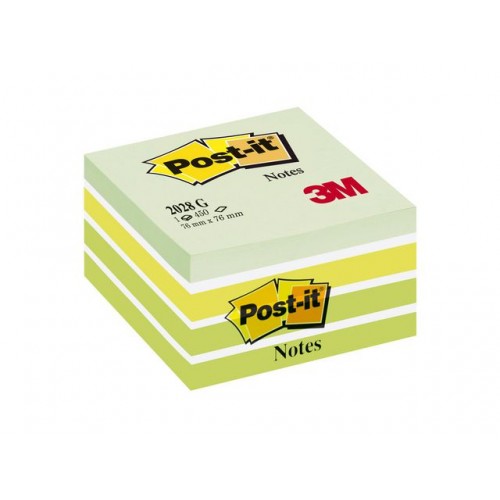 Notisblock Post-it Notes (2028-G), Kub, 76x76mm Grön/Vit (450 ark) pastellgrön Notisblock Post-it Notes (2028-G), Kub, 76x76mm Grön/Vit (450 ark) pastellgrön