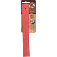 Linjal Linex Earth, återvunnet trä, 22cm cm/mm-gradering, Rosa