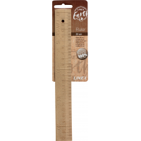 Linjal Linex Earth, återvunnet trä, 22cm cm/mm-gradering, Sand