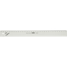 Linjal M+R, plast, 30cm cm/mm-gradering, Klar/Transparent, för vänsterhänta 1/fp