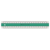 Linjal Linex-S20MM superlinjal, dubbel, antiglid, plast, 20cm cm/mm-gradering, Transparent 1/fp