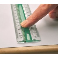 Linjal Linex-S20MM superlinjal, dubbel, antiglid, plast, 20cm cm/mm-gradering, Transparent 1/fp