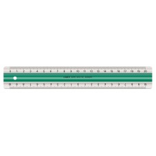 Linjal Linex-S20MM superlinjal, dubbel, antiglid, plast, 20cm cm/mm-gradering, Grön/Transparent 1/fp