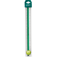 Linjal Linex-S20MM superlinjal, dubbel, antiglid, plast, 30cm cm/mm-gradering, Transparent 1/fp