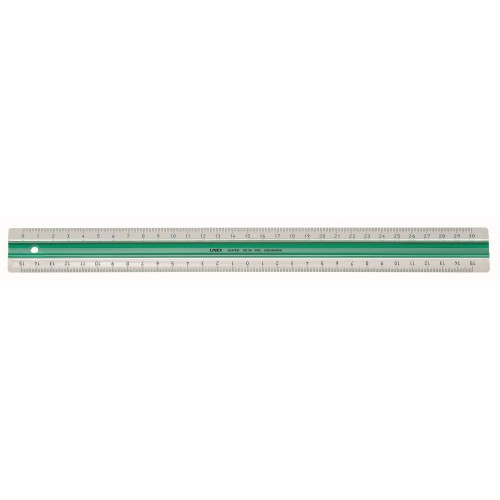 Linjal Linex-S20MM superlinjal, dubbel, antiglid, plast, 30cm cm/mm-gradering, Transparent 1/fp