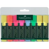 Överstrykningspenna Faber-Castell Textliner 48, 8/fp (3 st gula + 5 färger)