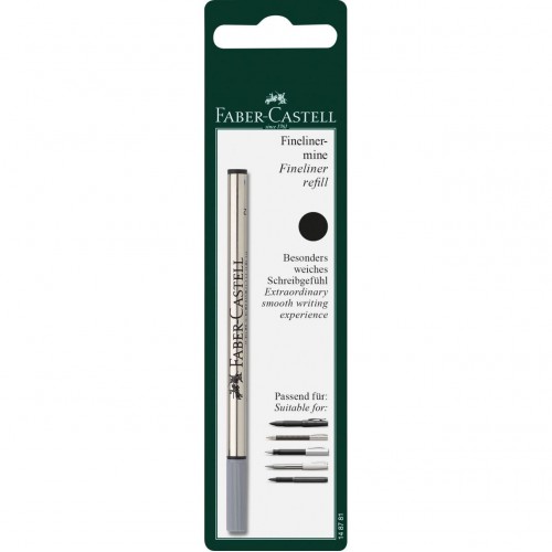 Patron/Refill Faber-Castell Fineliner rollerball pen refill, Svart reservpatron