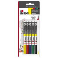 Textilpennset: 5 st textilpennor 1-2mm + 2 st pennfodral för färgläggning Textilpennset: 5 st textilpennor 1-2mm + 2 st pennfodral för färgläggning