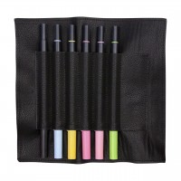 Pennfodral/Pennskrin/Pennetui Burde 225x210mm, Konstläder, med knytband, Svart Pennfodral/Pennskrin/Pennetui Burde 225x210mm, Konstläder, med knytband, Svart