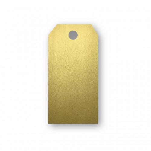 Presentetiketter / Adresskort Papperix, paketinslagning, 48x96mm, 220g, syrafritt, Guld, 10 etiketter/fp