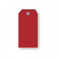 Presentetiketter / Adresskort Papperix, paketinslagning, 48x96mm, 220g, antikrandat, syrafritt, Röd, 10 etiketter/fp