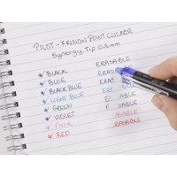Rollerballpenna Pilot Frixion POINT Clicker BLRT-FRP5, 0,5mm (Synergy Tip), raderbart bläck, 4 färger/fp (Svart, Blå, Röd och Blå-Svart)