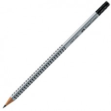 Ergonomisk penna: Blyertspenna Faber-Castell Grip 2001 Grå, HB, med radergummi, 12 pennor/fp