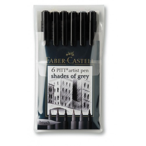 Faber-Castell 6 PITT Shades of Grey med olika gråtoner Faber-Castell 6 PITT Shades of Grey med olika gråtoner