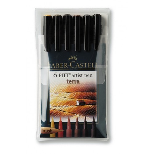 Faber-Castell 6 PITT Terra med olika terracotta nyanser Faber-Castell 6 PITT Terra med olika terracotta nyanser