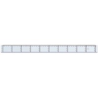 Linjal, tvärgraderad, plast, 50cm cm/mm-gradering, Klar/Transparent 1/fp