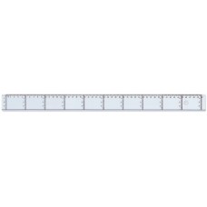 Linjal, tvärgraderad, plast, 50cm cm/mm-gradering, Klar/Transparent 1/fp
