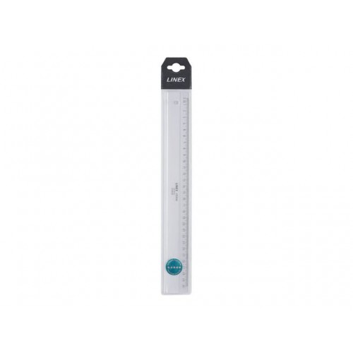 Linjal Linex A1530M 30cm, Glasklar akryl, 1/fp