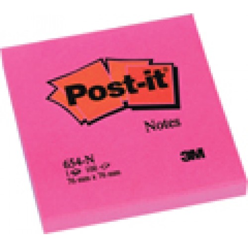 Post-it block 654NRO 76x76mm Cerise/Neonrosa 6/fp