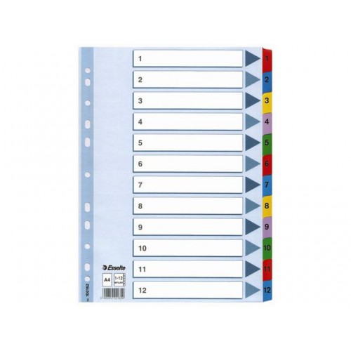 Pärmregister Esselte 100162 A4, 1-12 dubbelsidig 1/fp