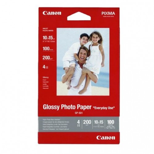 Fotopapper Canon Pixma Glossy Photo Paper, GP-501, 10x15cm, 200g, glossy, 100 ark/fp