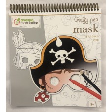 Målarbok Graffy Pop Mask Book barnmasker/ansiktsmasker, omålad, Sagomotiv, 2 x 12 motiv/fp (24 masker)