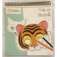 Målarbok Graffy Pop Mask Book barnmasker/ansiktsmasker, omålad, Djurmotiv, 2 x 12 motiv/fp (24 masker)