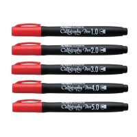 Kalligrafipennor Artline Supreme Calligraphy Pen 1-5mm Röd, 5 pennor/fp