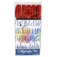 Kalligrafipennor Artline Supreme Calligraphy Pen 1-5mm Röd, 5 pennor/fp