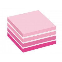 Notisblock Post-it Notes (2028-P), Kub, 76x76mm Rosa/Vit (450 ark) pastellrosa