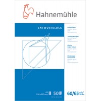 Ritpapper transparent, Tracingpapper, block Hahnemühle Diamant Smooth 60/65g, A4 (210x297mm), 50 ark