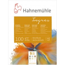 Pastellblock Hahnemühle Ingres 100g, 42x56cm, 9 färger, 20 ark