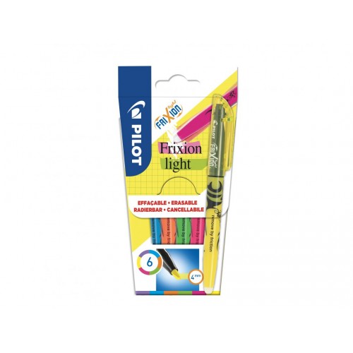 Överstrykningspenna Pilot Frixion Light Standard, Medium, 6 färger/fp