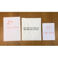 Bubbelpåse / Luftbubbelpåse, 215x265mm (passar A5+-format), Vit 10/fp