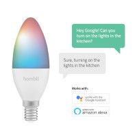 Smart lampa, WiFi, Hombli Smart Bulb E14, LED, RGB & CCT, 4,5W, Dimbar, Multifärg