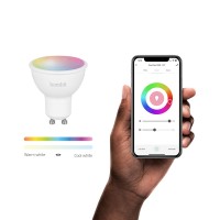 Smart lampa, WiFi, Hombli Smart Spot GU10, LED, RGB & CCT, 5W, Dimbar, Multifärg