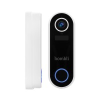 Smart dörrklocka med kamera, WiFi, Hombli Smart Doorbell 2, batteridriven, Vit