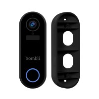 Smart dörrklocka med kamera, WiFi, Hombli Smart Doorbell 2, batteridriven, Svart