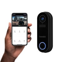 Smart dörrklocka med kamera, WiFi, Hombli Smart Doorbell 2, batteridriven, Svart