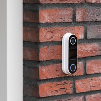 Smart dörrklocka med kamera + rinklocka, WiFi, Hombli Smart Doorbell 2 + Chime, batteridriven, Vit