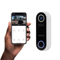 Smart dörrklocka med kamera + rinklocka, WiFi, Hombli Smart Doorbell 2 + Chime, batteridriven, Vit
