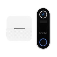 Set: Smart dörrklocka med kamera + rinklocka, WiFi, Hombli Smart Doorbell 2 + Chime, batteridriven, Vit